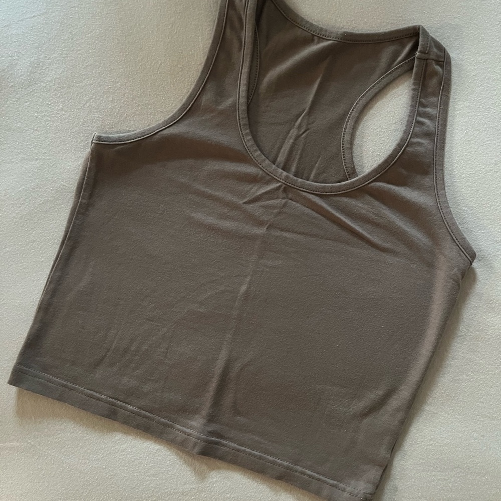 Brown Sleeveless Crop Top
